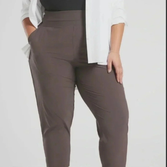 ATHLETA Nolita Slim Tapered Crop Pant brown plus size 22 - Picture 1 of 7
